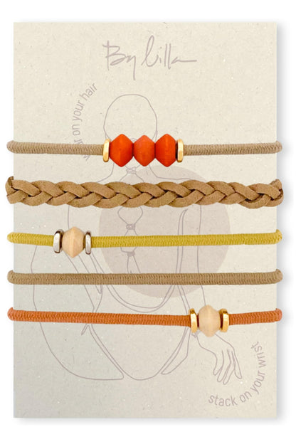 By Lilla Bracelet Hair Ties – Decorative Stretchy Hair Tie Bracelet (Limestone)