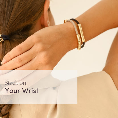 By Lilla Bracelet Hair Ties – Decorative Stretchy Hair Tie Bracelet (Limestone)