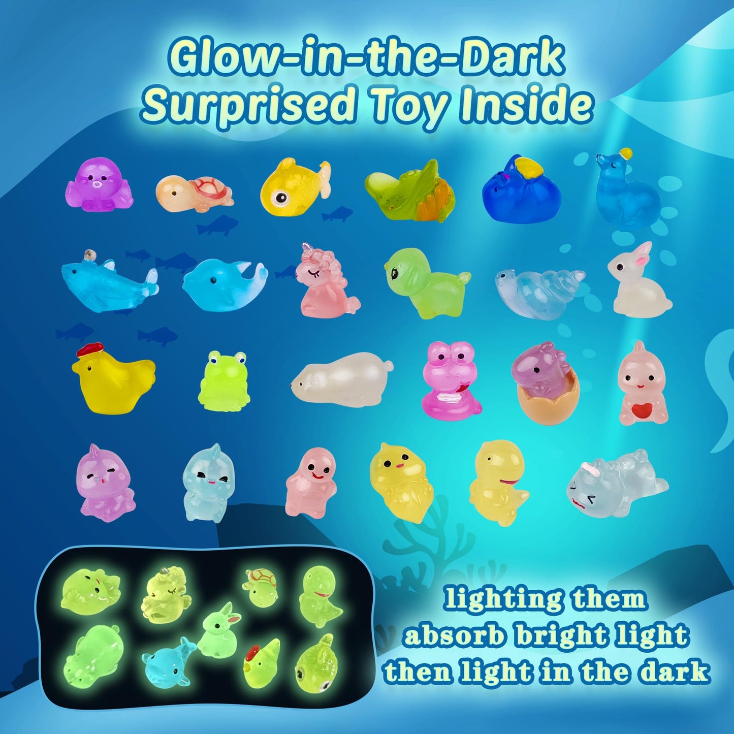BYGGVIR Kids Bath Bombs – Glow-in-the-Dark Surprises, 24-Pack Natural Colorful Bubble Bath Fizz