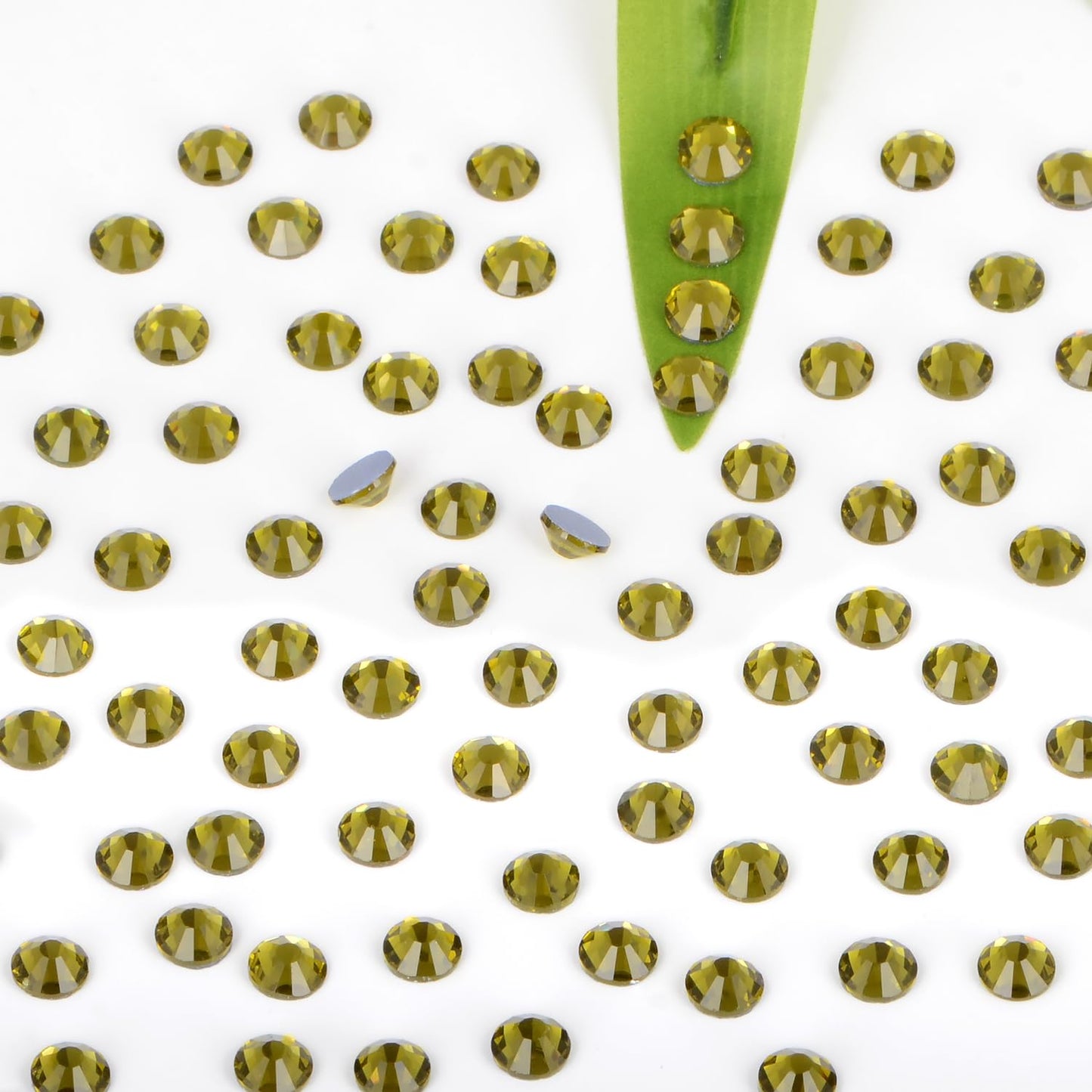 Bymitel Hotfix Olivine Crystal Rhinestones 3.8mm SS16 (2880 pcs) for DIY Jewelry & Crafts