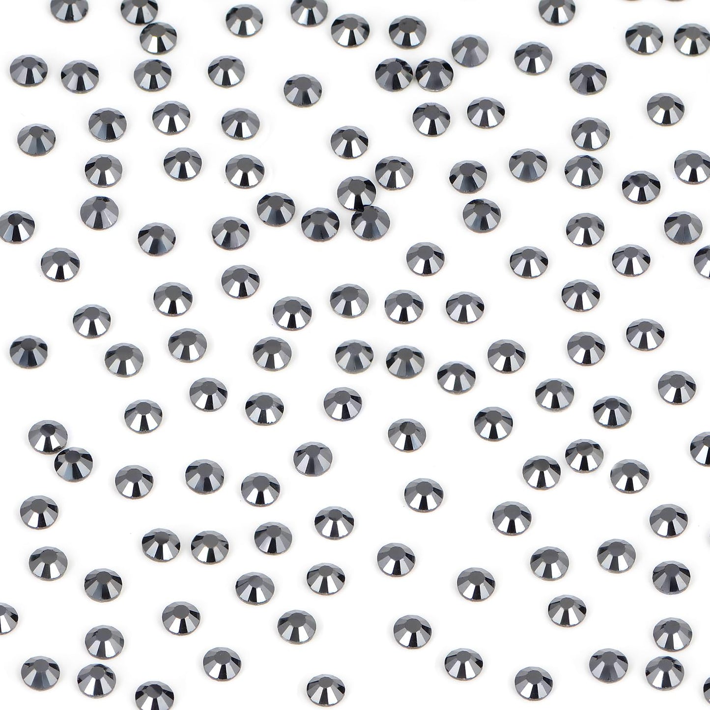 Bymitel Hotfix Crystal Rhinestones 4.8mm SS20 Jet Hematite – 1440pcs Iron-On for DIY Jewelry