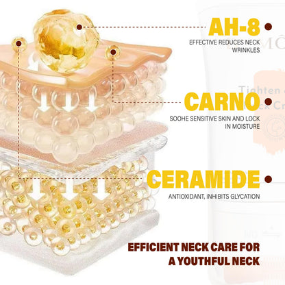 BYMOLIA Neck Firming Cream with Roller – Anti-Aging Neck & Chest, Collagen + Hyaluronic Acid