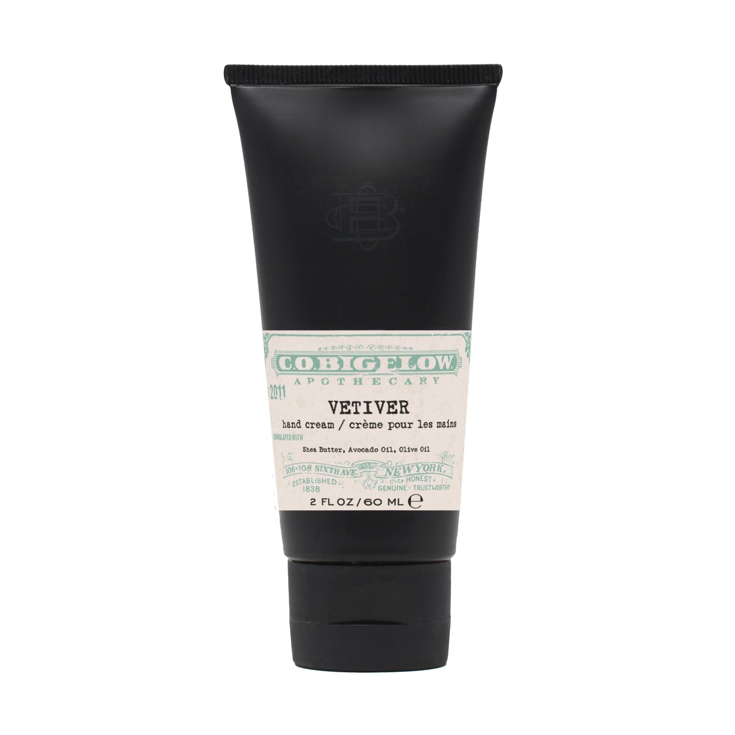 C.O. Bigelow Iconic Vetiver Hand Cream – Nourishing Shea Butter with Avocado & Olive Oils, 2 oz