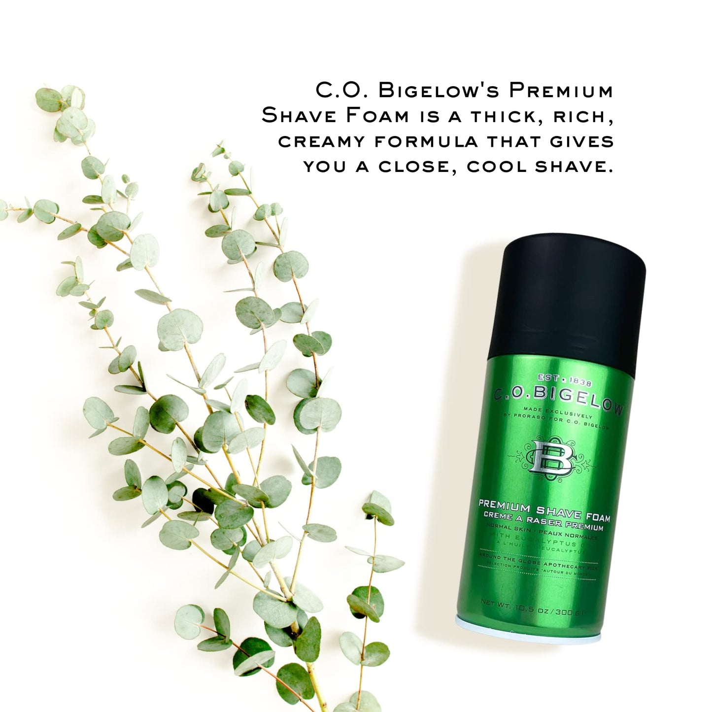 C.O. Bigelow Shaving Foam, 5.2 oz – All Skin Types, Eucalyptus Oil