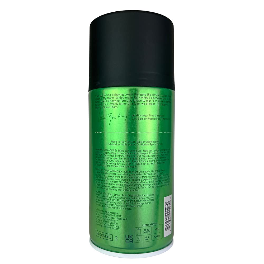 C.O. Bigelow Shaving Foam, 5.2 oz – All Skin Types, Eucalyptus Oil
