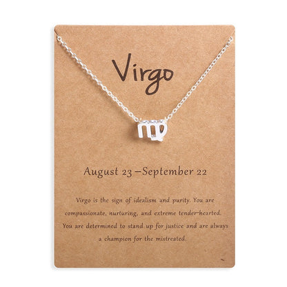 12 Zodiac Sign Constellation Pendant Necklace