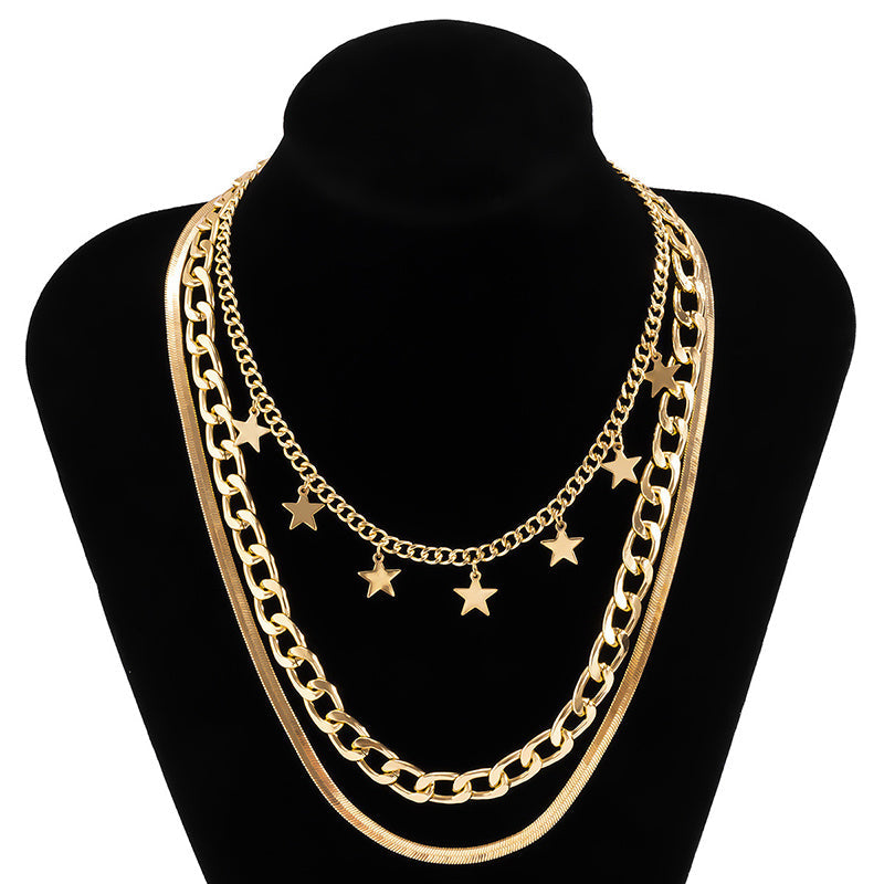 Multilayer Star Choker Necklace