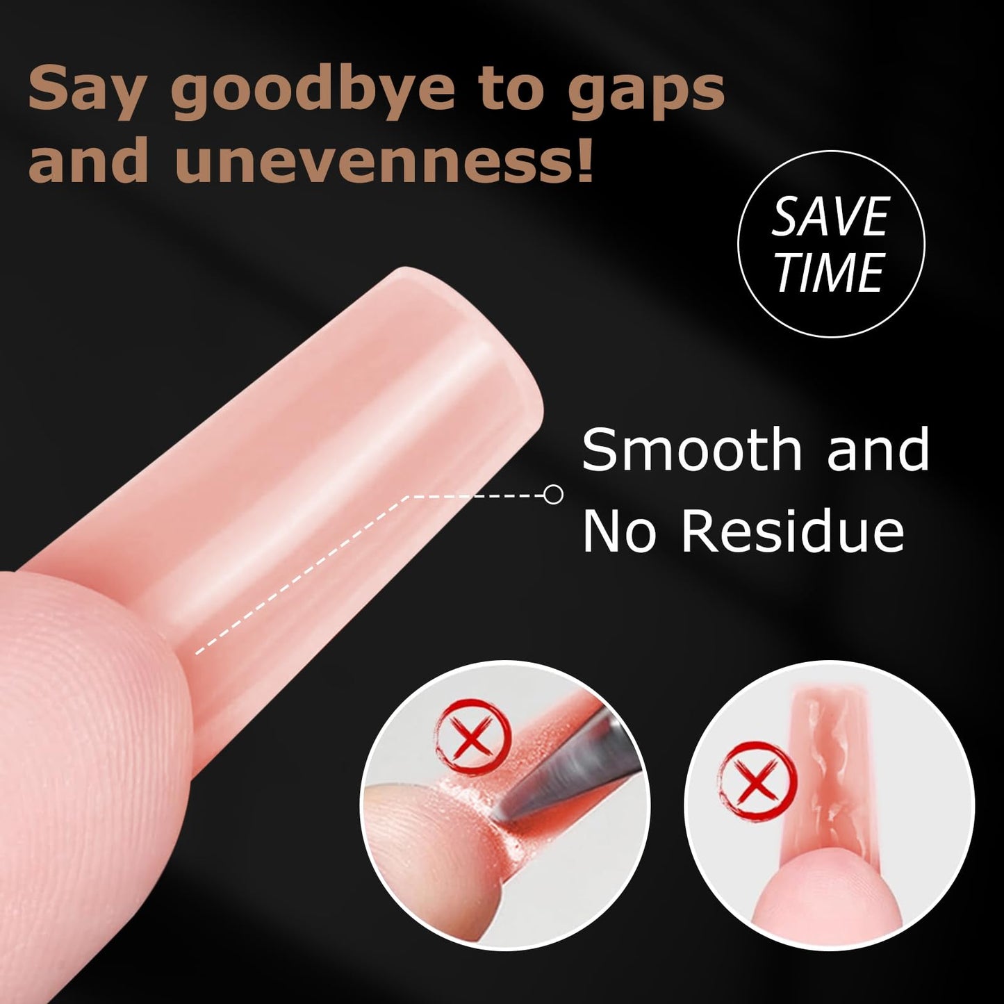 C12rtive Sandwich Nails Dual Forms – 280Pcs Reusable Nail Extension Forms