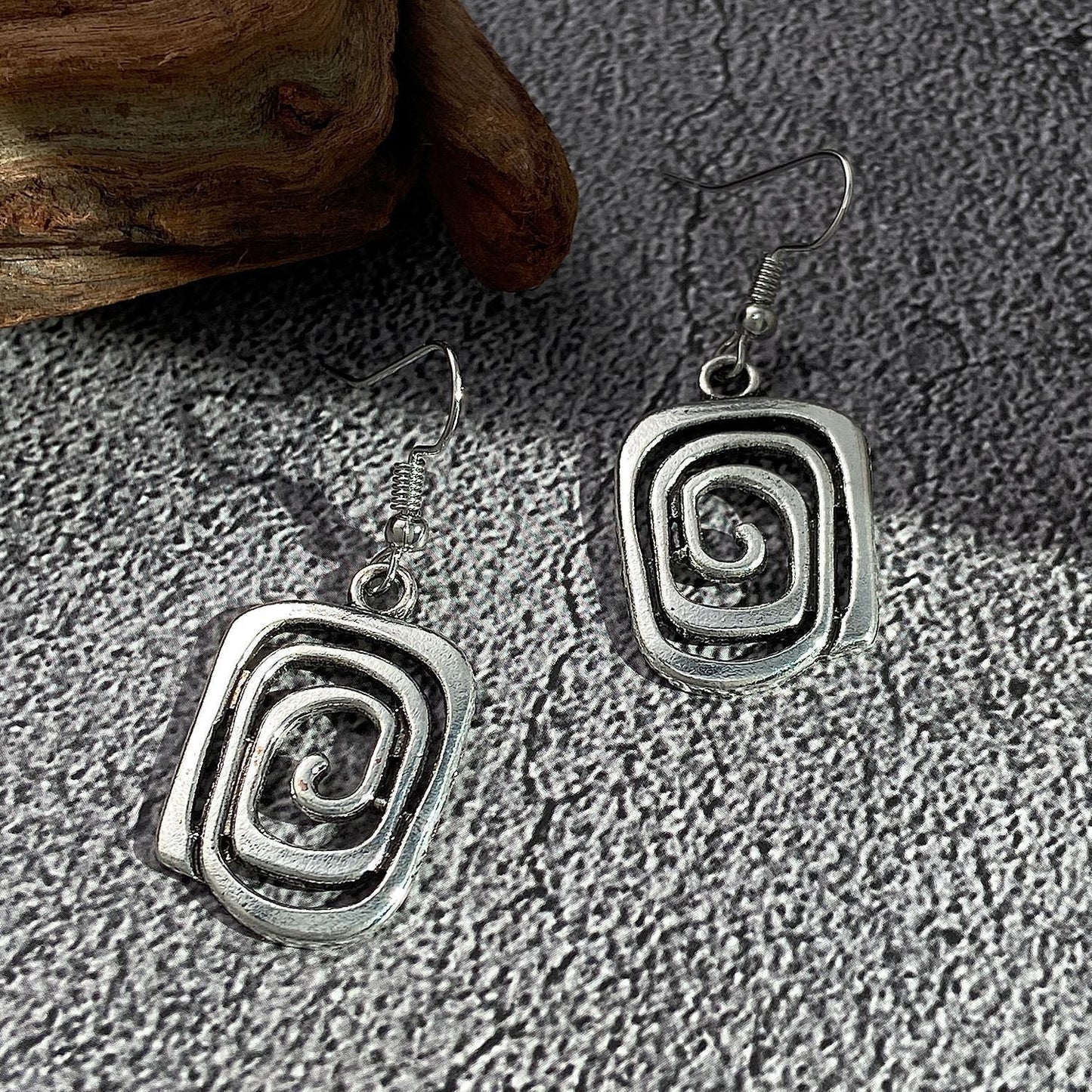 Irregular Spiral Pendant Earrings