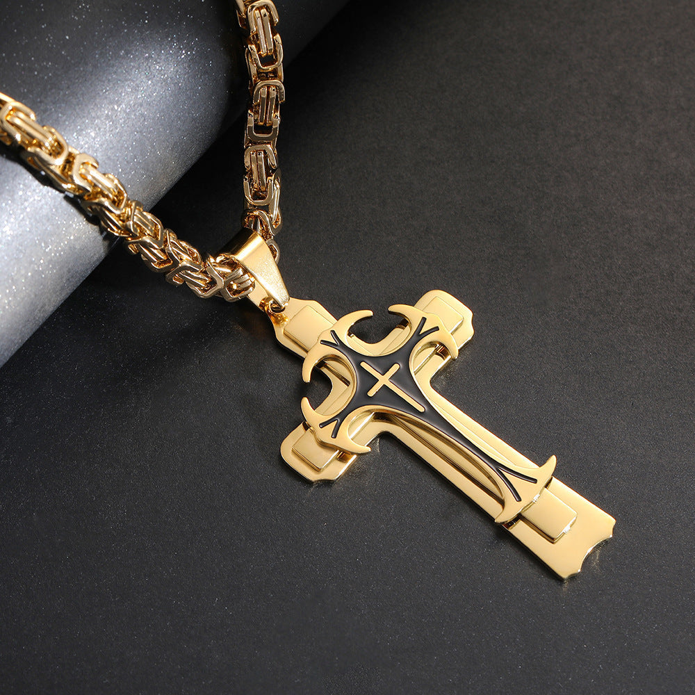 Christian Trinity Cross Necklace Chain