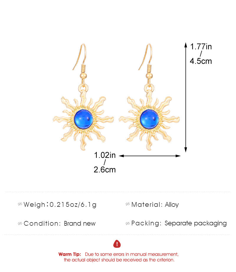 Vintage Sun Vug Stud Simple Earrings