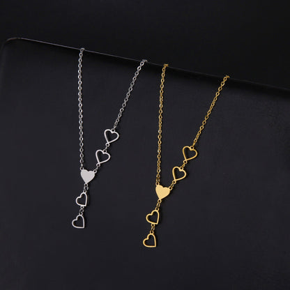 Love 5 Heart Pendant Necklaces