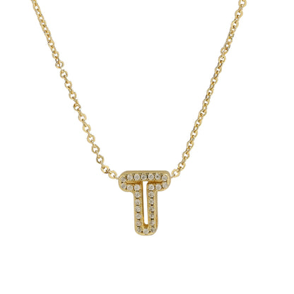 Gold-Plated A–Z English Letter Pendant Necklace