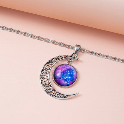 Galaxy Planet Star Glass Necklaces