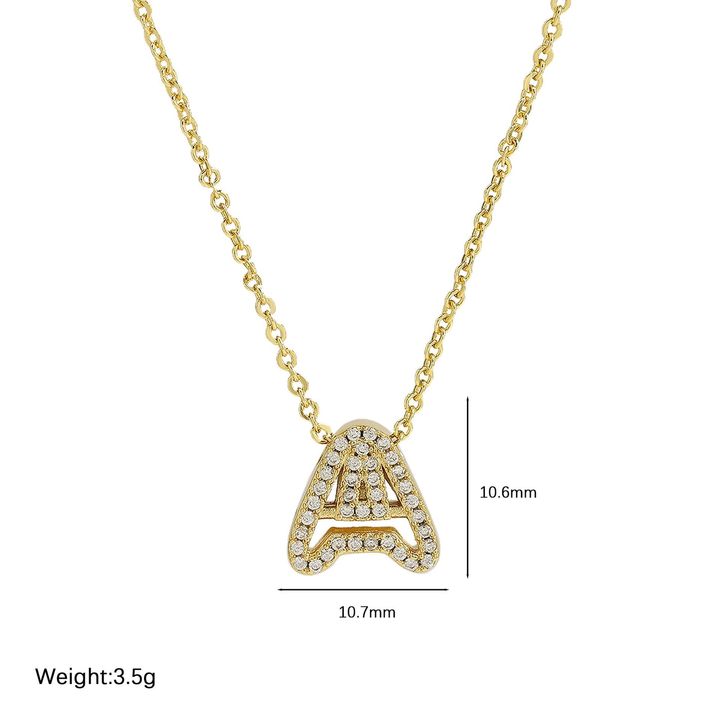 Gold-Plated A–Z English Letter Pendant Necklace