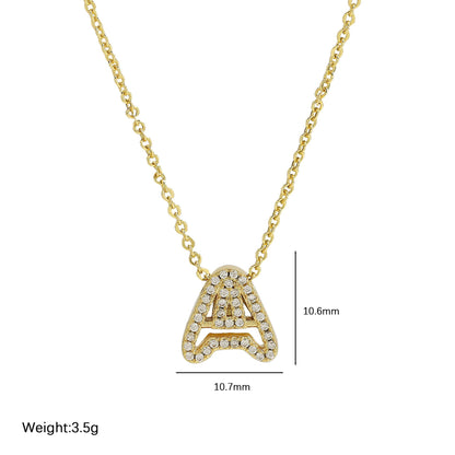 Gold-Plated A–Z English Letter Pendant Necklace