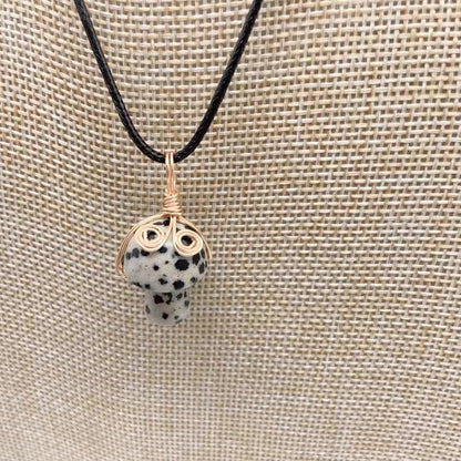 Winding Small Mushroom Natural Stone Necklaces