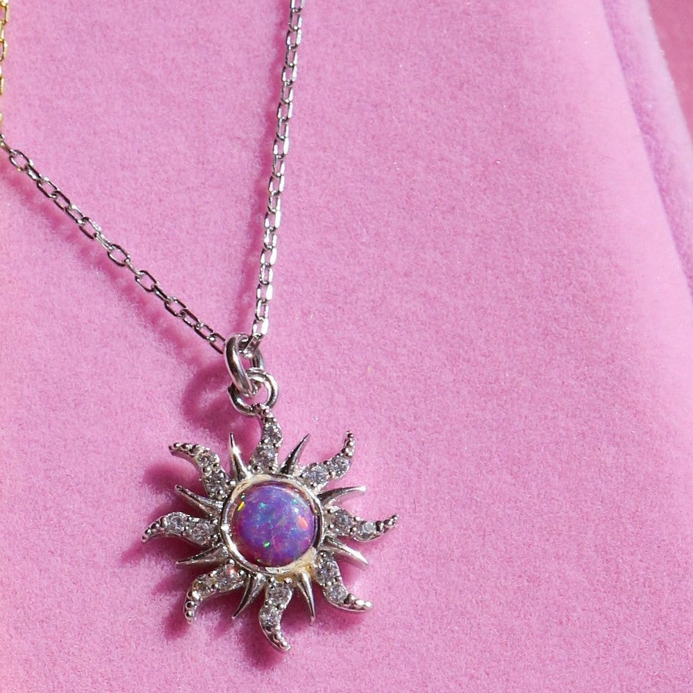 Vintage Multicolour Opal Pendant Necklace & Jewelry Set