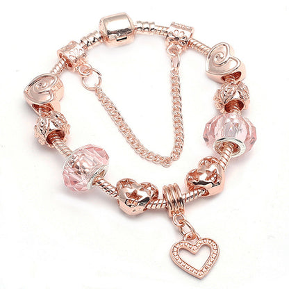 Love Geometric Rose Gold Bracelet for Women