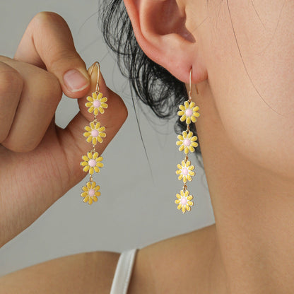 Little Daisy Drop Oil Earrings