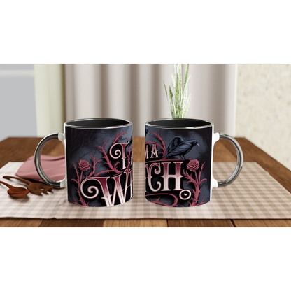 🖤 Gothic Witch’s Ceramic Mug – 11oz Black Magic Coffee Cup ☕✨ | Witchy Gift for Spellcasters & Gothic Lovers