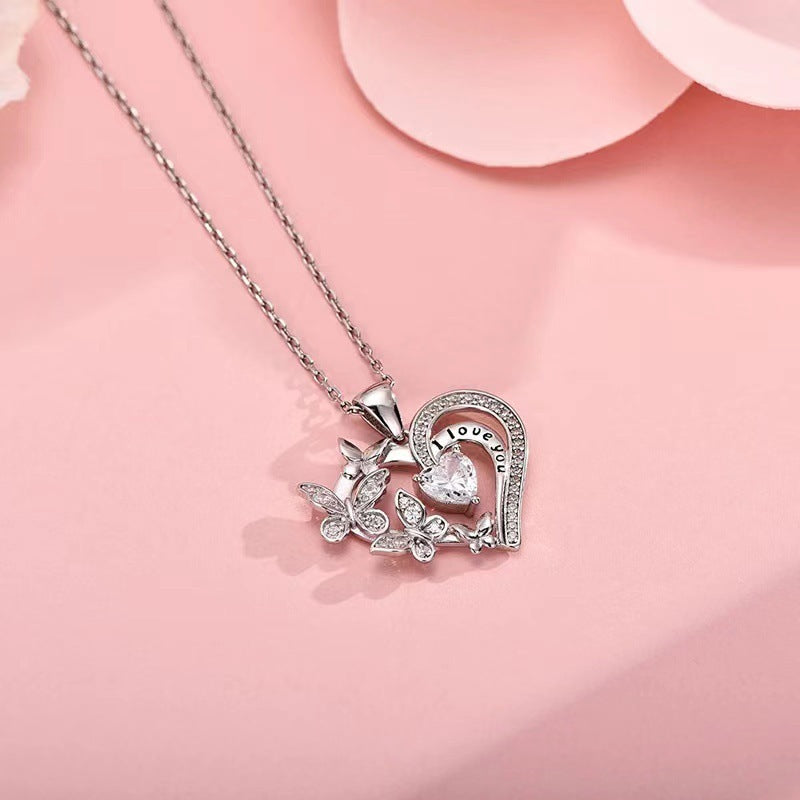 Heart Butterfly Love Necklace