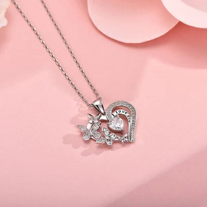 Heart Butterfly Love Necklace