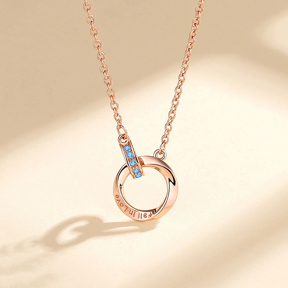 Interlocking Ring Silver Mobius Strip Necklace