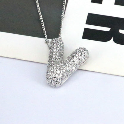Bubble Balloon A-Z Letter Pendant Necklace