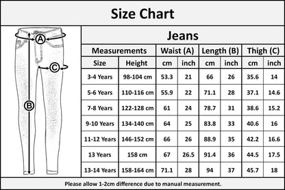 Boys Stretchy Jeans Kids Ripped Black Denim Skinny Pants Jeans Trousers 5-13 Yr