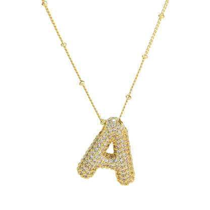 Bubble Balloon A-Z Letter Pendant Necklace