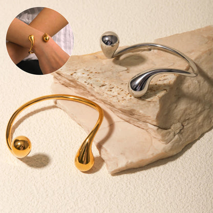 Irregular Water Drop Twist Adjustable Bangles
