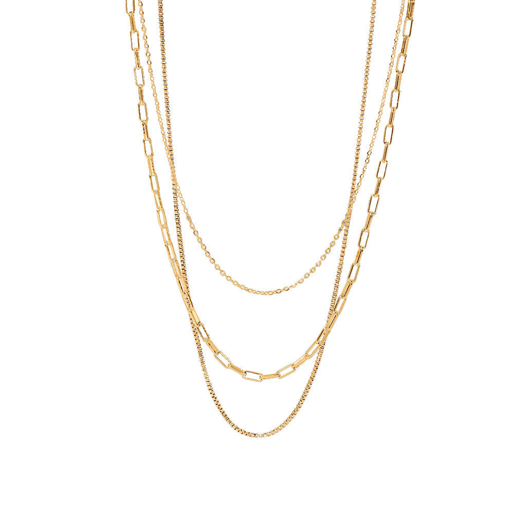 Stainless Steel Three-Layer Necklace