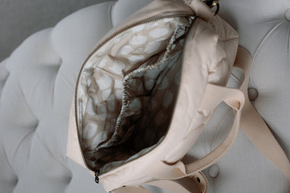 Ralphie Bear Quilted Changing Stroller Bag - Beige/Scallop