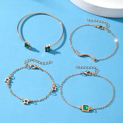 Emerald Square Bracelet 4PCS Set