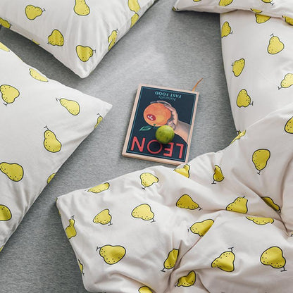 CA058 Linen Duvet Cover + Bed Sheet + 2 Pillowcases, King, More Patterns Available