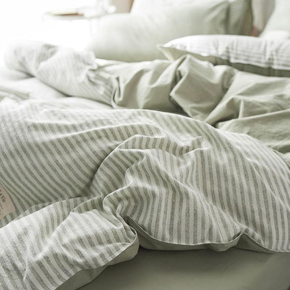 CA098 Linen Duvet Cover + Bed Sheet + 2 Pillowcases, King, More Patterns Available