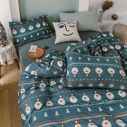 CA414 Cotton Duvet Cover + Bed Sheet + 2 Pillowcases, King, More Patterns Available