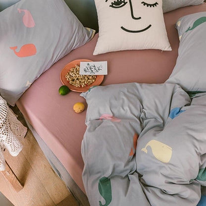 CA414 Cotton Duvet Cover + Bed Sheet + 2 Pillowcases, King, More Patterns Available