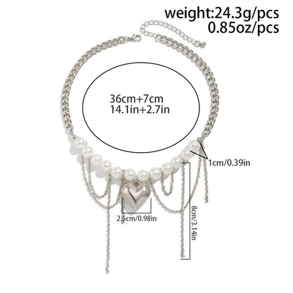 Metal Star Moon Tassel Necklace
