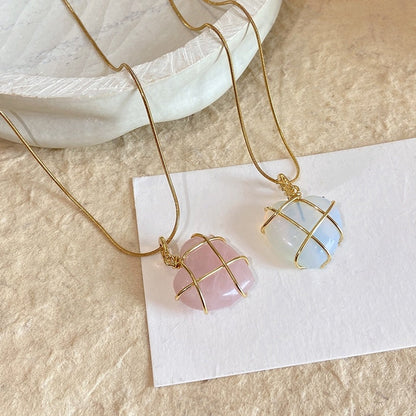 Heart Shaped Barbie Moonstone Necklace