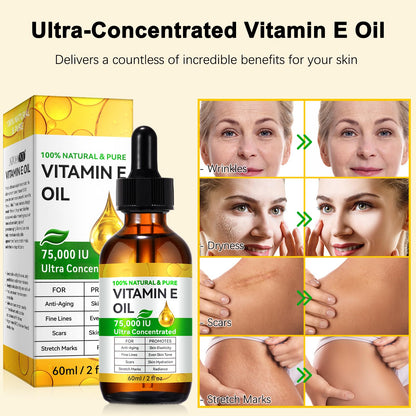 Cacukn Vitamin E Oil 75,000 IU - Skin, Scar & Face Care (2 Pcs)