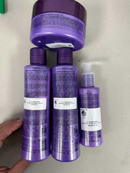 CADIVEU Plastica Dos Fios Smoothing Set – Keratin Hair Smoothing Kit (Shampoo, Conditioner, Hair Primer, Hair Mask)