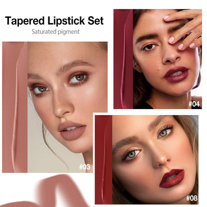 CAKAILA Gradient Matte Lipstick Crayon Set – 2-in-1 Lip Liner & Lipstick