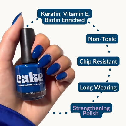 CAKE Nail Anchor Down – Vegan Navy Nail Polish, Cuticle Oil & Nail Strengthener