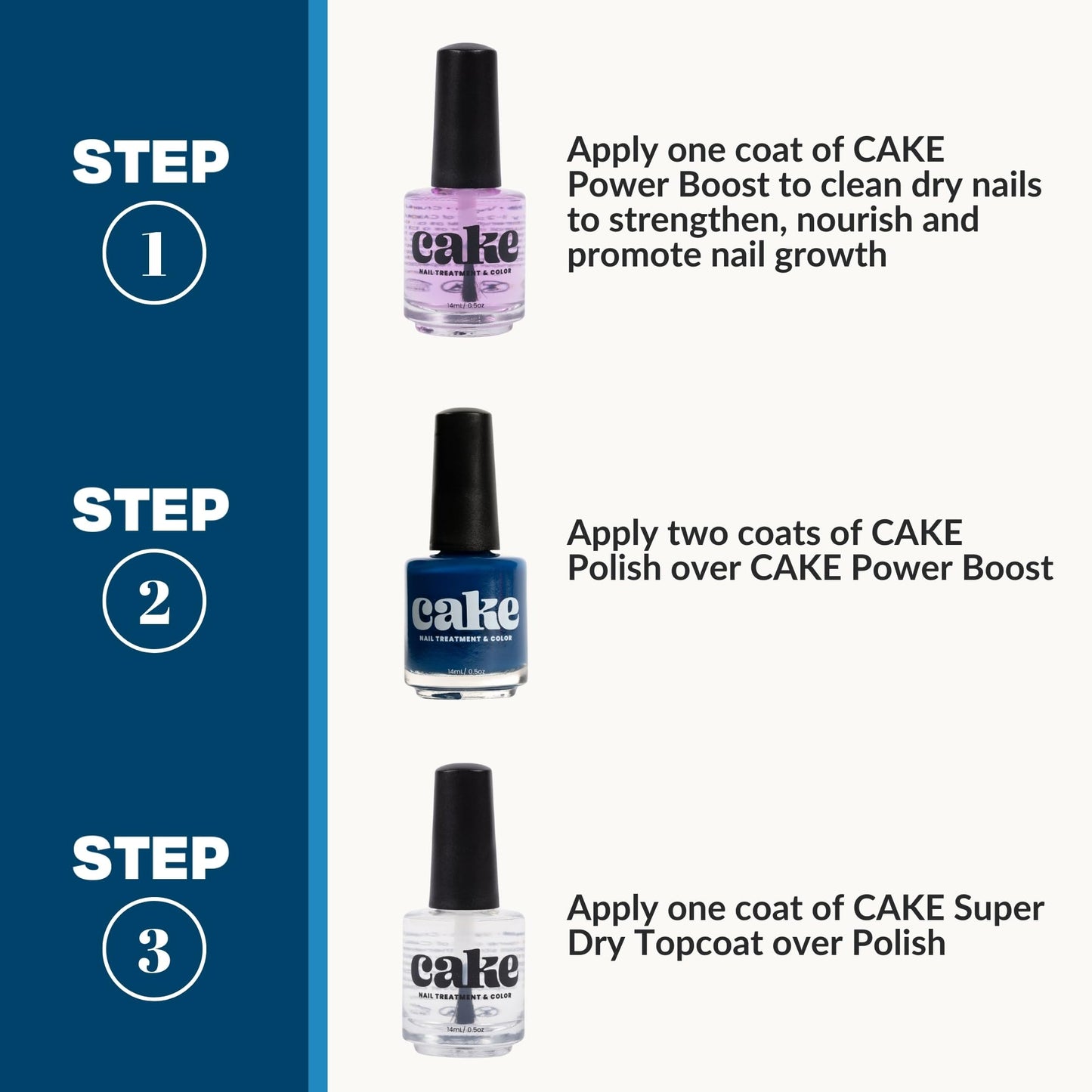 CAKE Nail Anchor Down – Vegan Navy Nail Polish, Cuticle Oil & Nail Strengthener