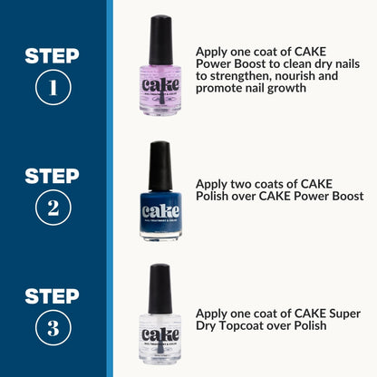 CAKE Nail Anchor Down – Vegan Navy Nail Polish, Cuticle Oil & Nail Strengthener