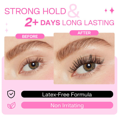 CALAILIS Lash Glue – 48h Hold for Cluster Lashes | Waterproof, Precise, 2 Pack