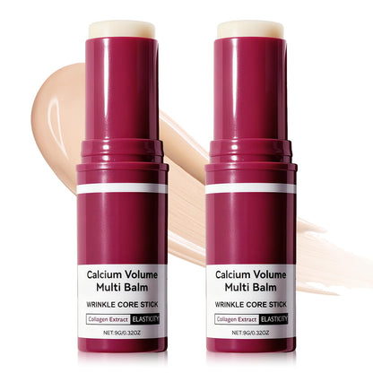2PCS Calcium Multi Balm – Hydrating, Anti-Aging Stick with Almond & Vitamin E | Korean Wrinkle Core