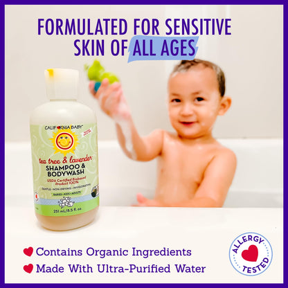 California Baby Tea Tree & Lavender Baby Wash + Shampoo – 100% Plant-Based